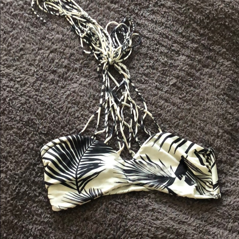 white and black swimsuit top